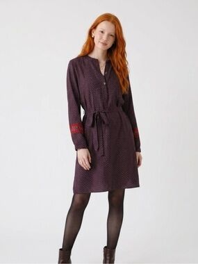 white christmas dresses Empire Sleeve Button-Down Denim Mini Dress – Deondria's Closet main image 0